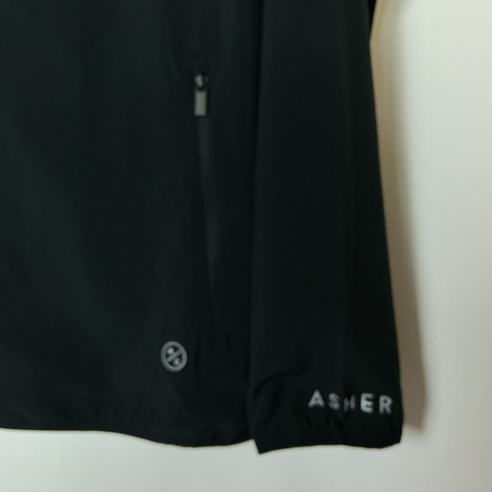 Asher Golf Windbreaker Jacket Mens Size Medium Black Hooded Full Zip Activewear — image 4 of 8